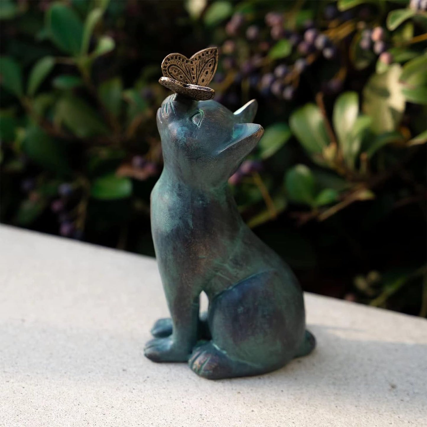 Resin Garden Landscape Small Kitten Statue Ornament Cat Animal Sculpture