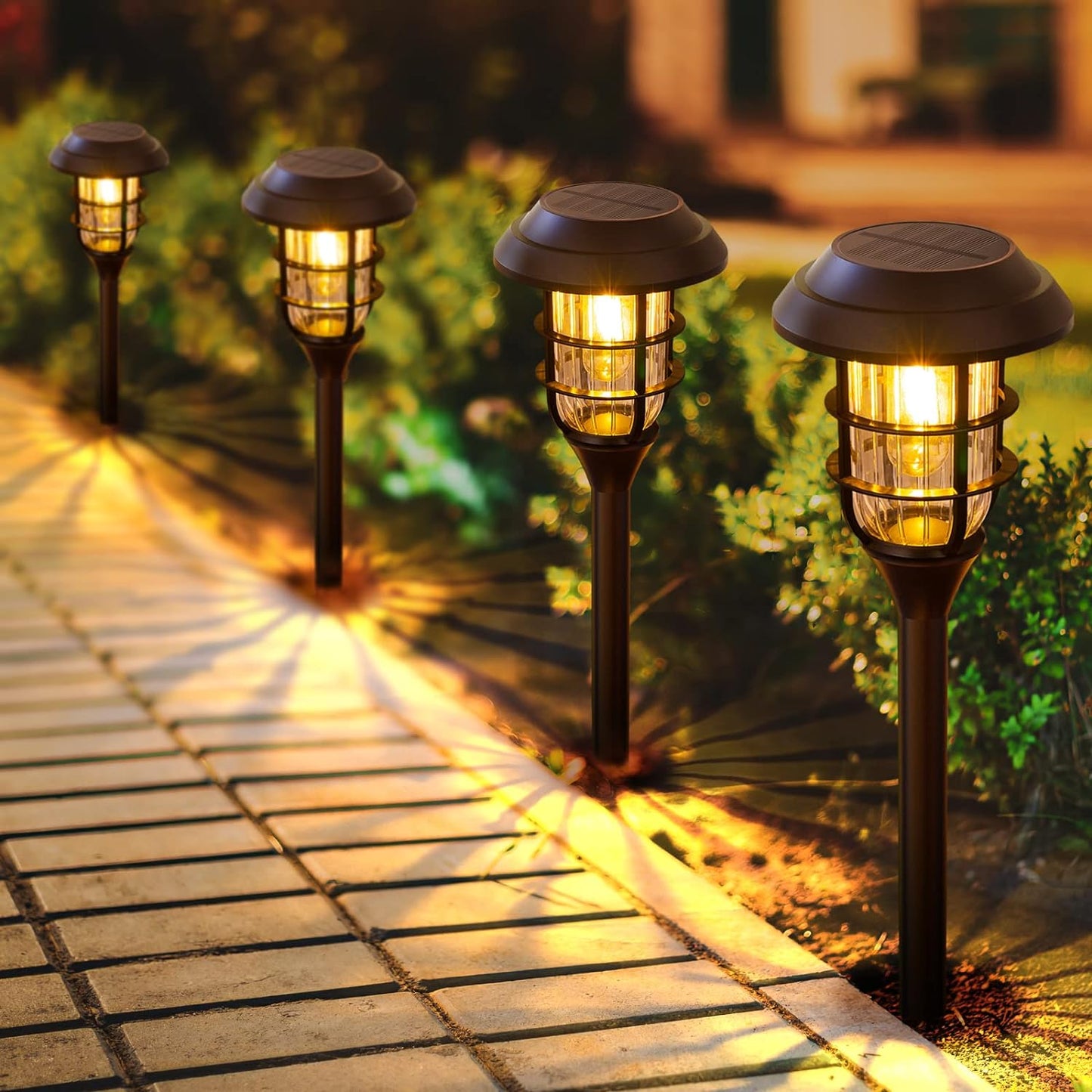 Solar Pathway Lights Outdoor, 8 Pack Bright Solar Lights Outdoor, IP65 Waterproof Auto On/Off Solar Garden Lights