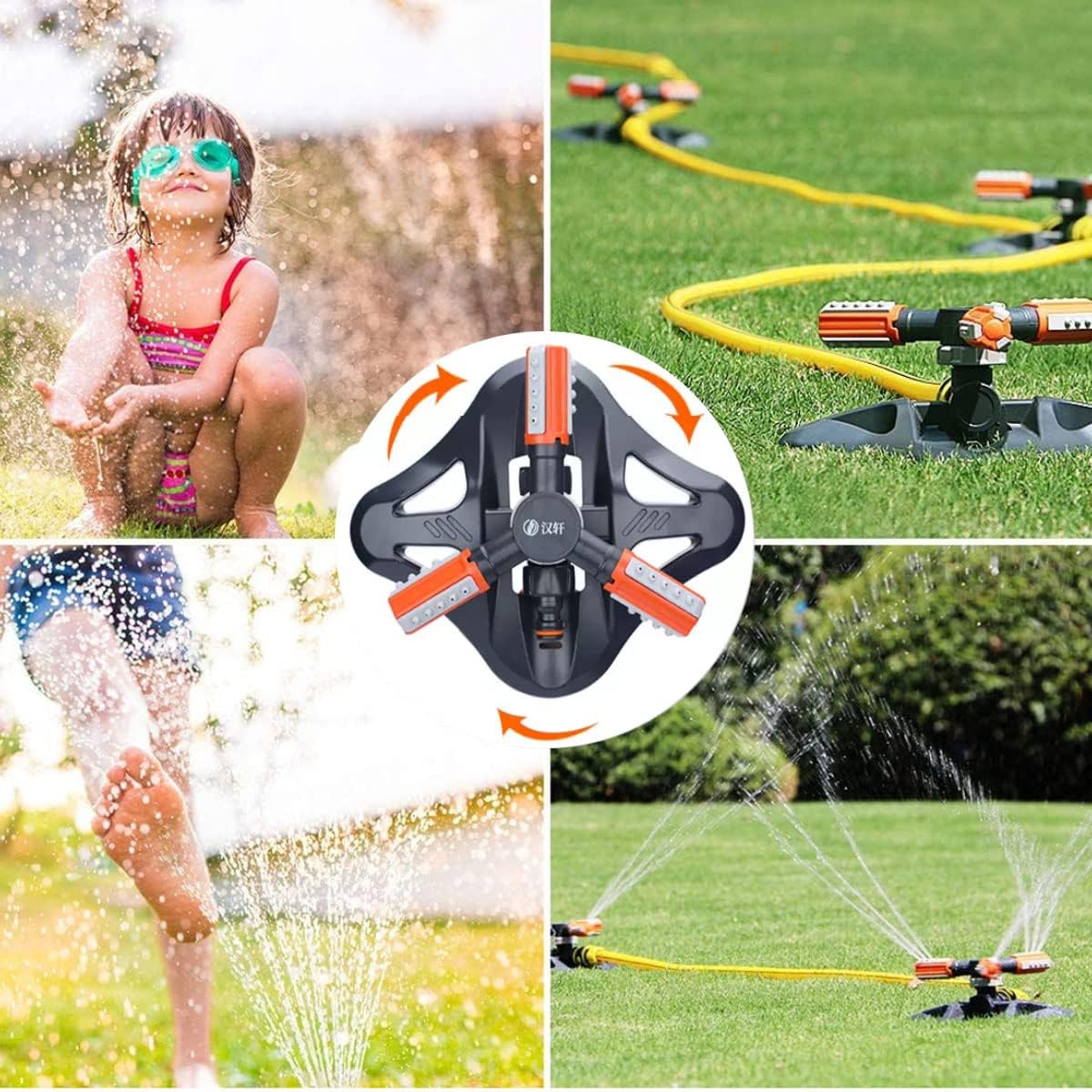 Lawn Garden Sprinkler,360Degree Rotating Garden Irrigation System, Best Assistant for Vegetable Field or Summer Outdoor