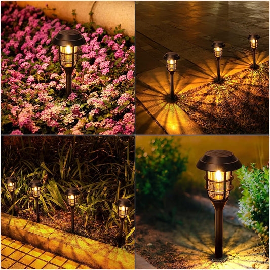 Solar Pathway Lights Outdoor, 8 Pack Bright Solar Lights Outdoor, IP65 Waterproof Auto On/Off Solar Garden Lights