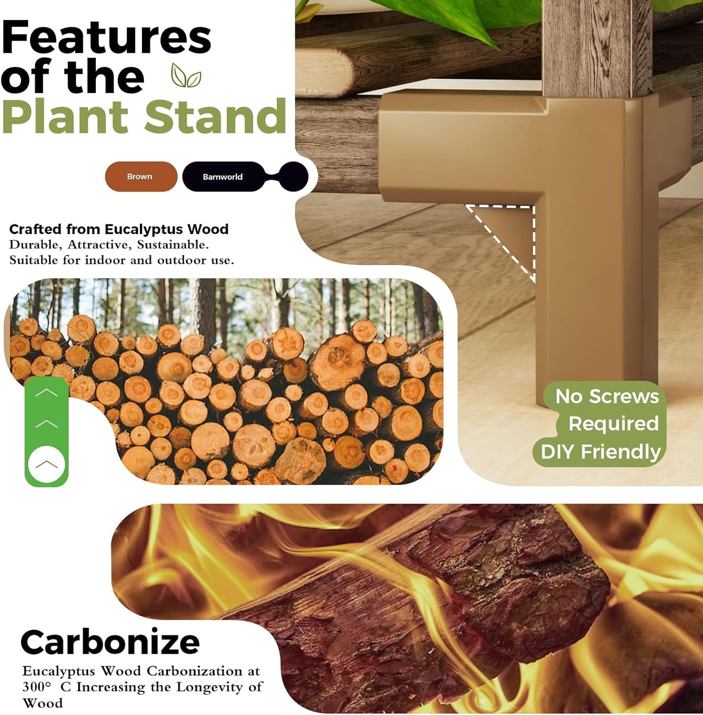 Plant Shelf Corner Plant Stand/Rack for Indoor and Outdoors