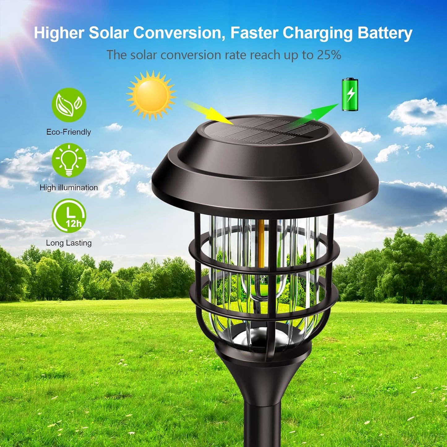 Solar Pathway Lights Outdoor, 8 Pack Bright Solar Lights Outdoor, IP65 Waterproof Auto On/Off Solar Garden Lights