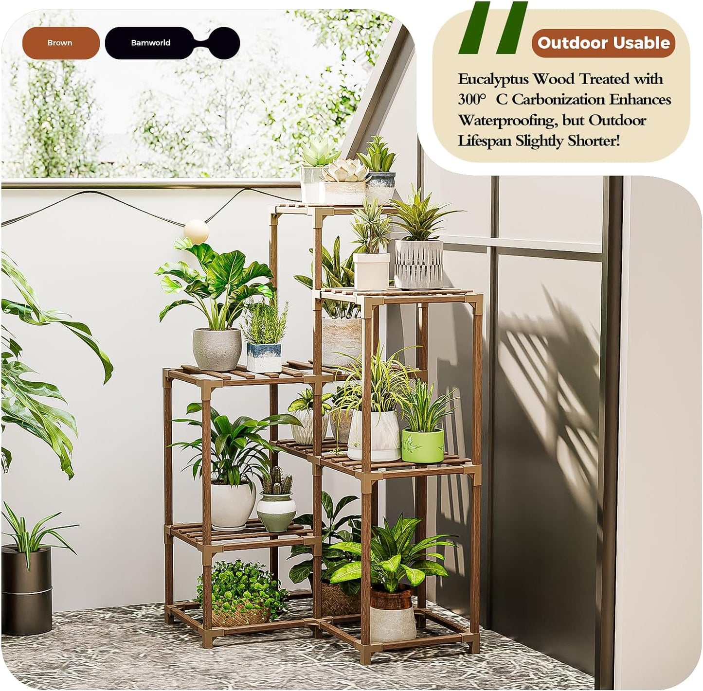 Plant Shelf Corner Plant Stand/Rack for Indoor and Outdoors