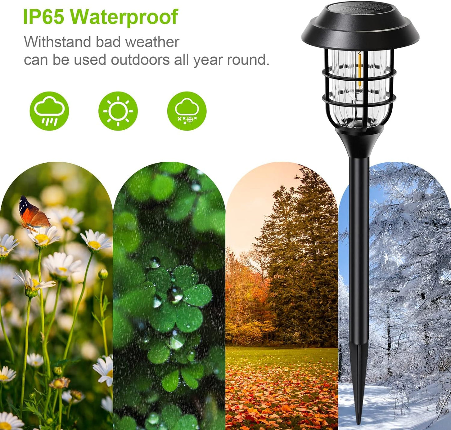 Solar Pathway Lights Outdoor, 8 Pack Bright Solar Lights Outdoor, IP65 Waterproof Auto On/Off Solar Garden Lights