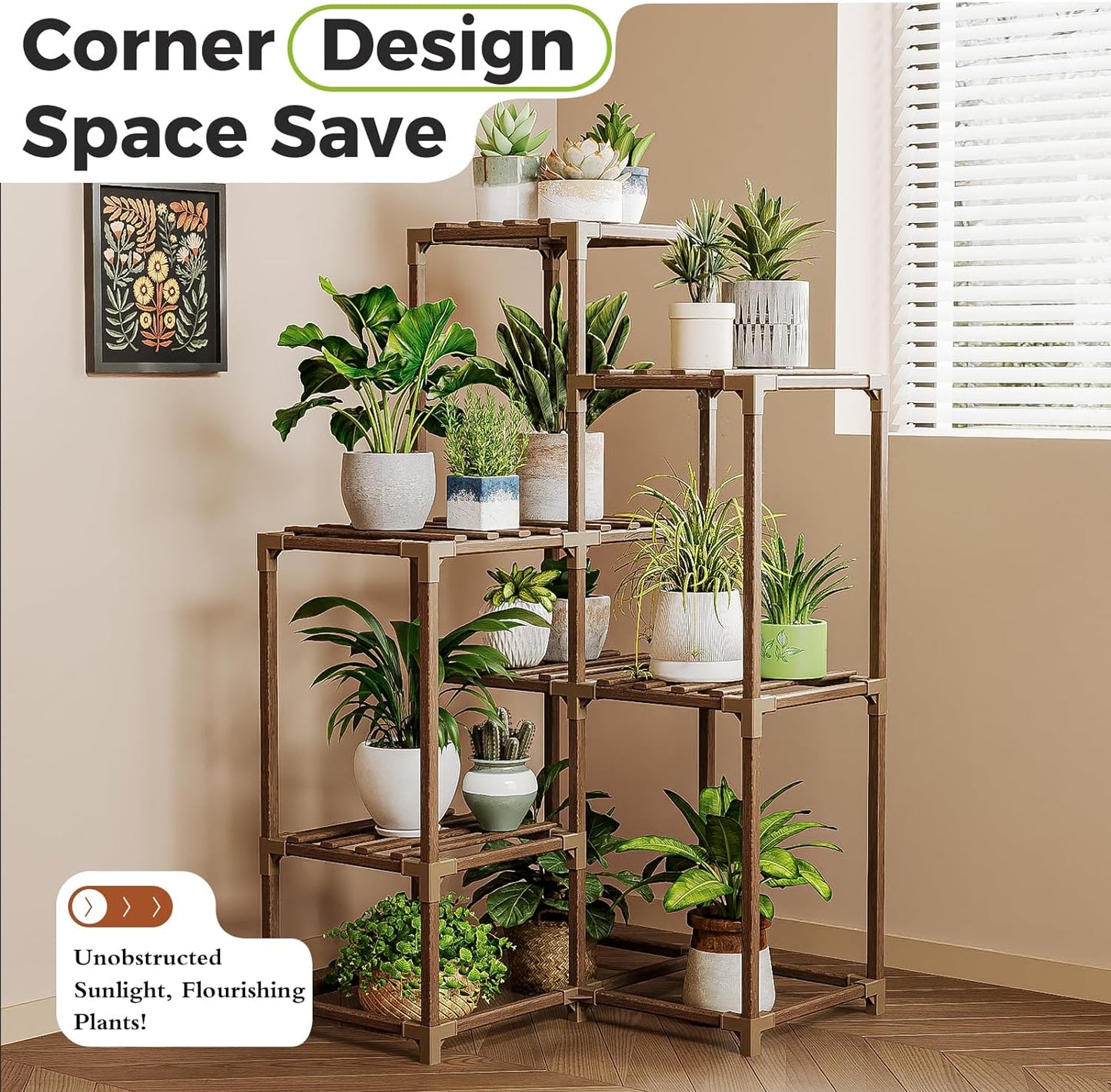 Plant Shelf Corner Plant Stand/Rack for Indoor and Outdoors