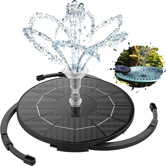 3.5W DIY Solar Fountain Pump for Water Feature Outdoor Solar Bird Bath Fountain with Multiple Nozzles for Garden, Ponds, Fish Tank and Aquarium