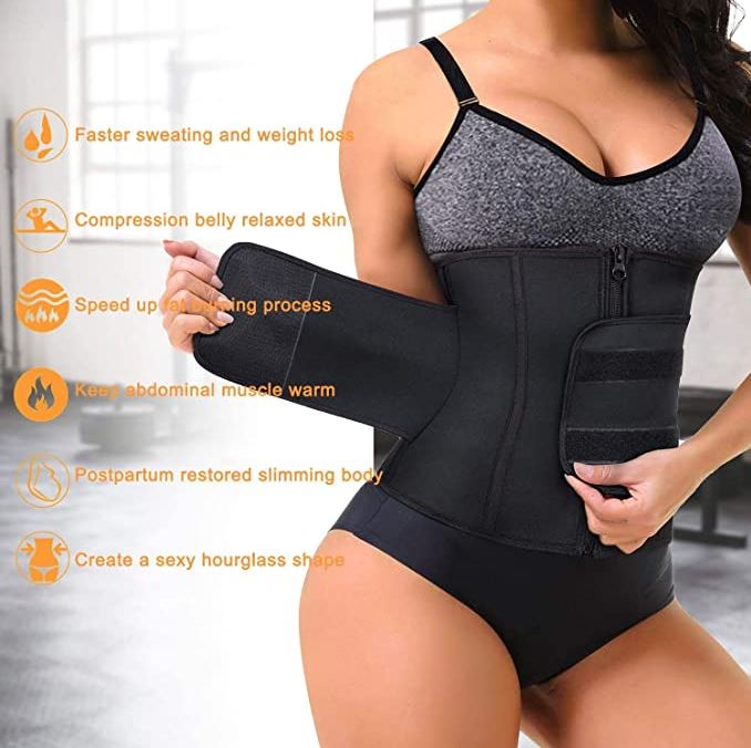 Women Waist Trainer Cincher Belt Tummy Control Sweat Girdle Workout Slim Belly Band for Weight Loss