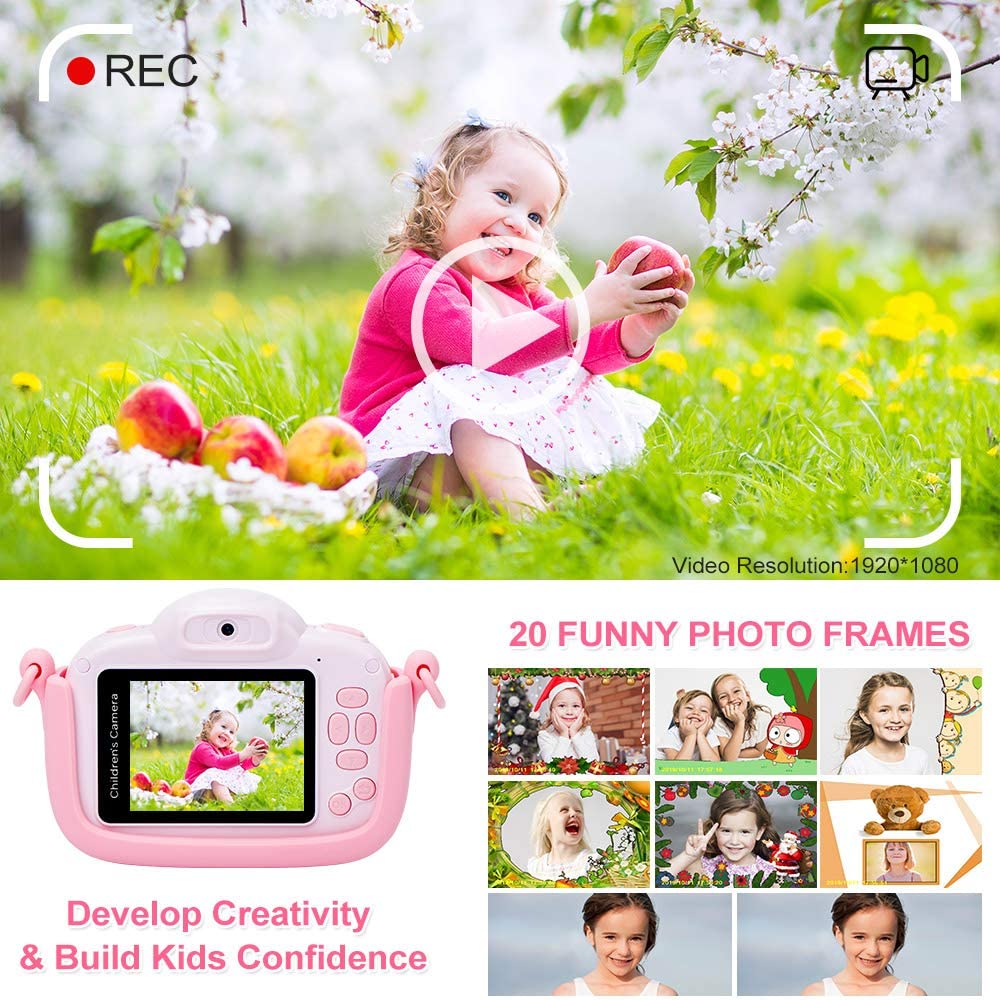 Kids Digital, 30MP  Selfie Camera for Boys and Girls, 1080P Rechargeable Video Recorder with 32GB SD Card, 2.4 inch IPS Screen