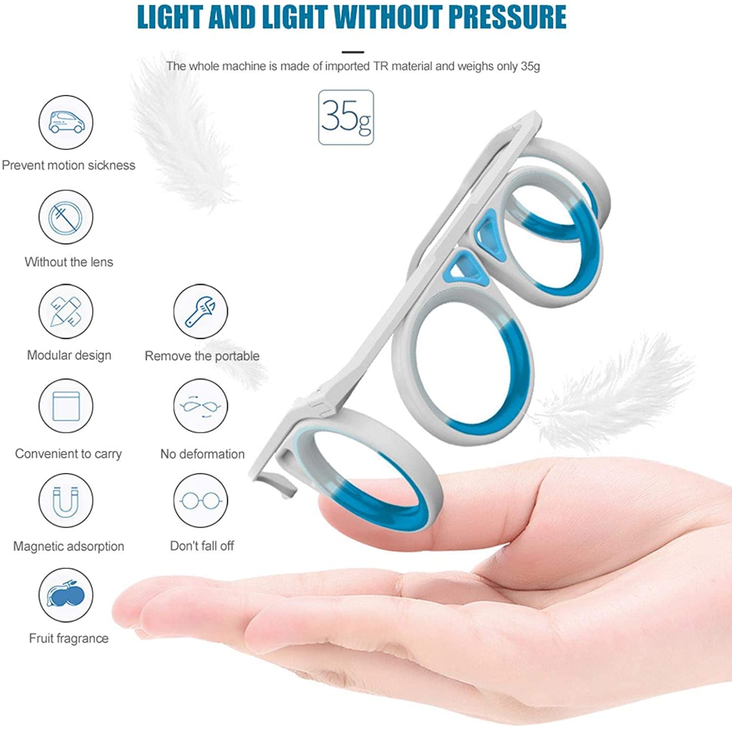 Anti-Motion Sickness Glasses, Anti-Nausea Glasses, for Vomiting Relief, Aircraft Eye Level Liquid for Adults, Kids