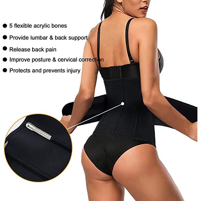 Women Waist Trainer Cincher Belt Tummy Control Sweat Girdle Workout Slim Belly Band for Weight Loss