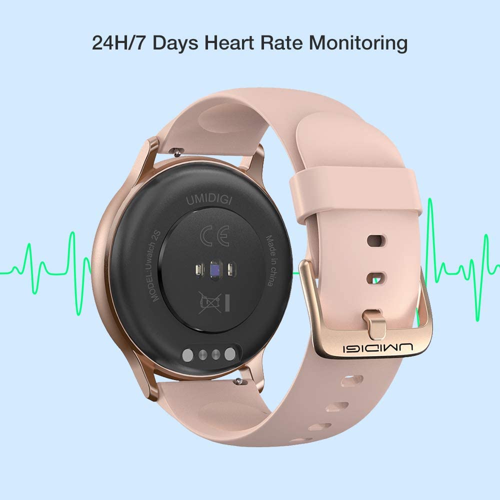 UMIDIGI Uwatch 2S Fitness Tracker Bluetooth, Waterproof 5ATM, Heart Rate Monitor, Pedometer, Activity Tracker for Android iOS-Rose Gold