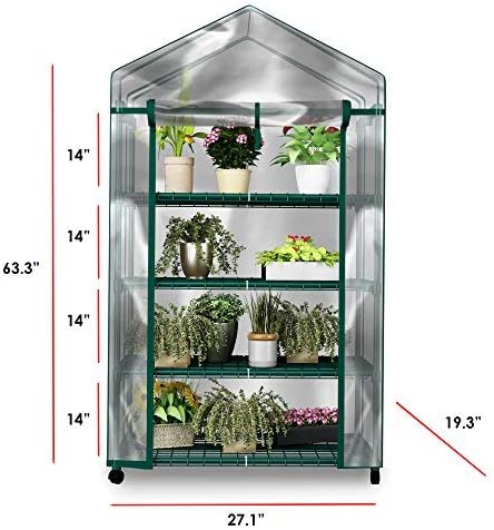 Home-Complete Mini Greenhouse-4-Tier Indoor Outdoor Sturdy Portable Shelves-Grow Plants, Seedlings, Herbs, or Flowers in Any Season-Gardening Rack