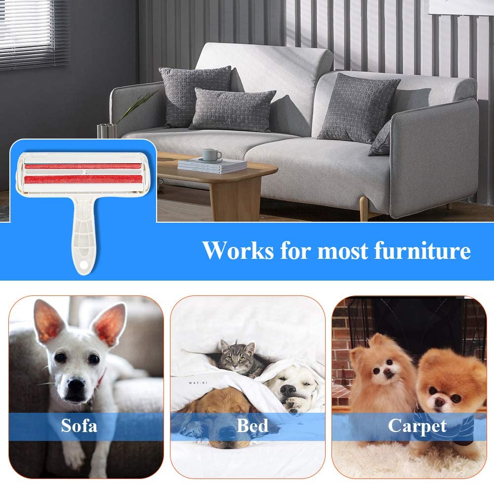 Pet Hair Remover Roller, Self-Cleaning Lint Roller - Dog & Cat Fur Remover for Sofa, Bed, Carpet, Furniture, Car Seat and More