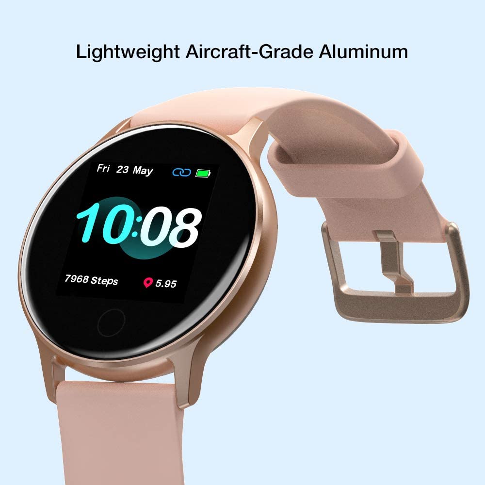 UMIDIGI Uwatch 2S Fitness Tracker Bluetooth, Waterproof 5ATM, Heart Rate Monitor, Pedometer, Activity Tracker for Android iOS-Rose Gold