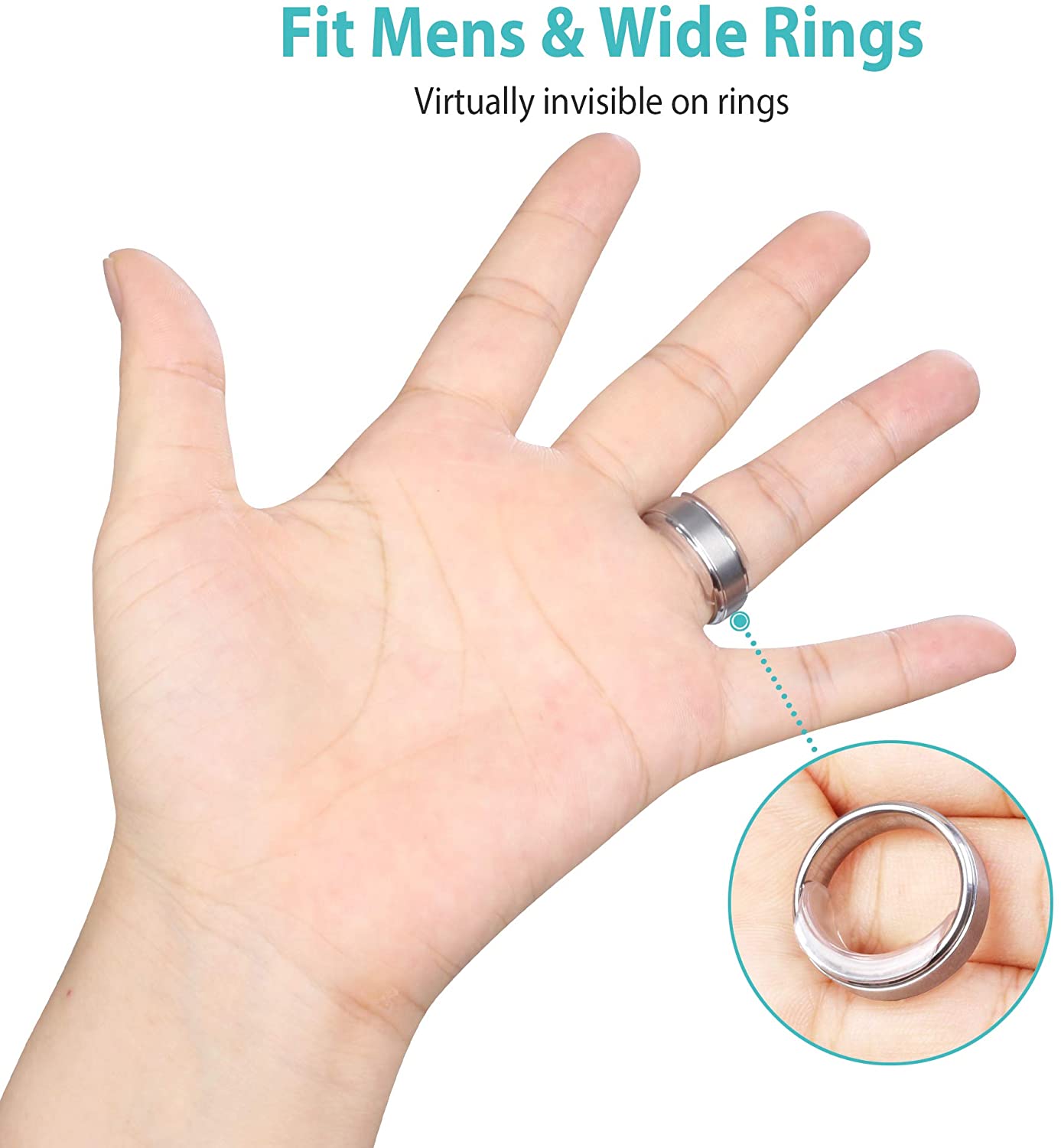 Invisible Ring Size Adjuster for Loose Rings Ring Adjuster Sizer Fit Any Rings Ring Guard Spacer (Clip-ON, 8 PCS)