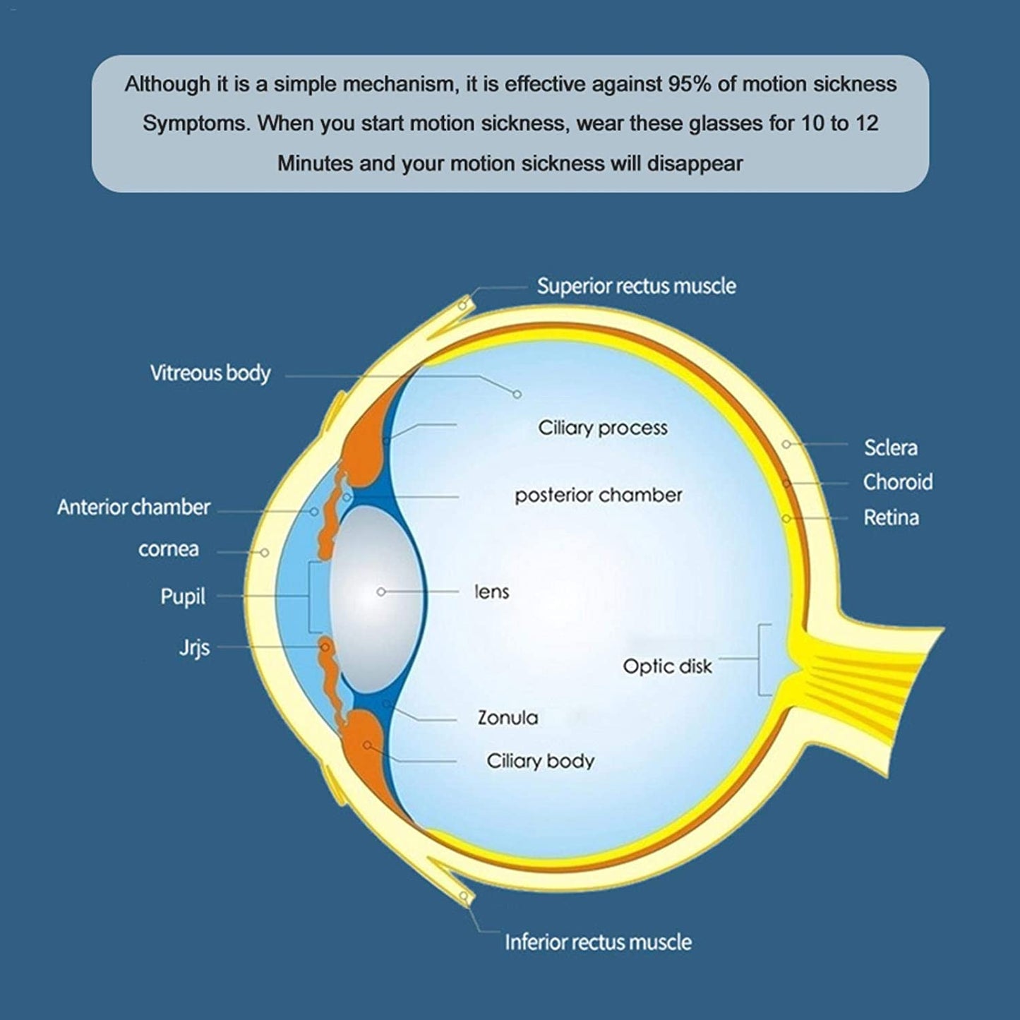 Anti-Motion Sickness Glasses, Anti-Nausea Glasses, for Vomiting Relief, Aircraft Eye Level Liquid for Adults, Kids