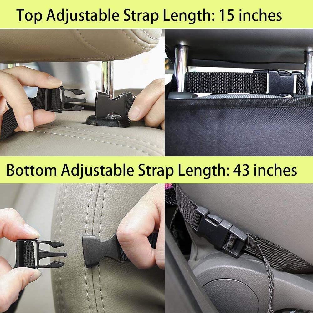 Car Back Seat Organizer, 2 Pack of Oxford Waterproof Car Seat Protector with Tablet Holder, Multi-Pocket Car Storage Bag for Kids and Toddlers