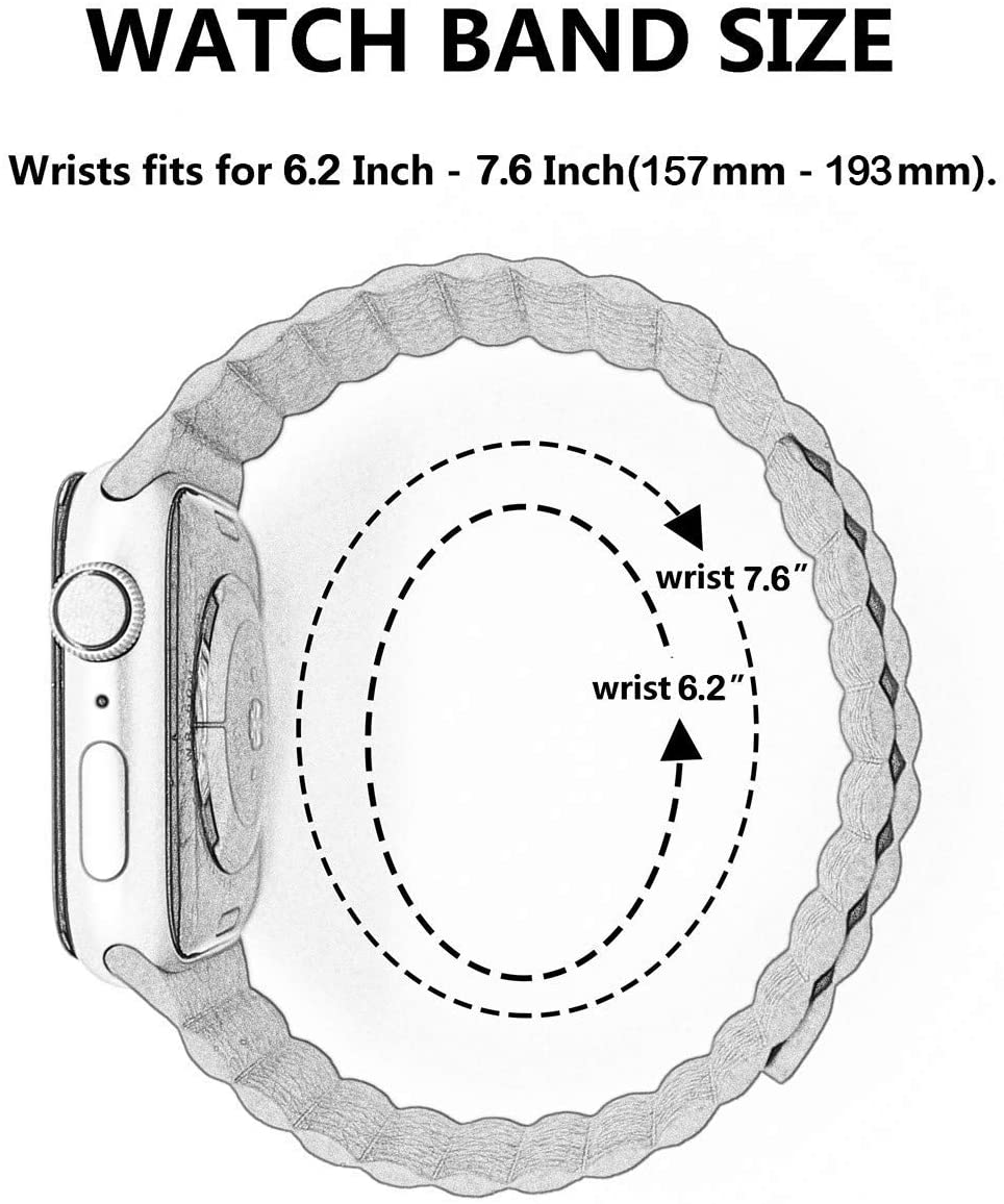 Synchro Bands Compatible with Apple Watch Band Series 5 4 3 2 1, Size 44mm, 42mm, 40mm, 38mm  for Women or Men