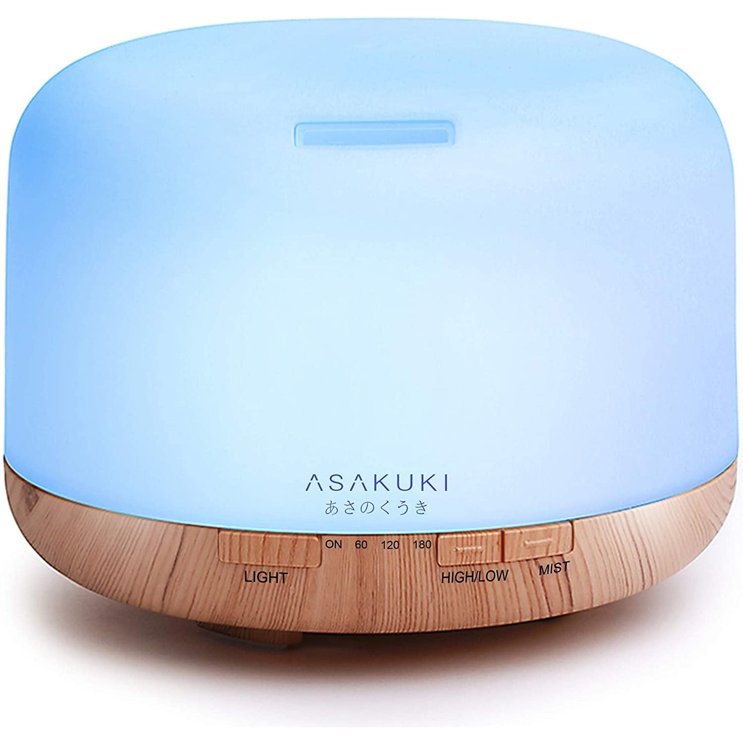 ASAKUKI 500ml Essential Oil Diffuser, 5 in 1 Ultrasonic Aromatherapy Fragrant Oil Vaporizer Humidifier, Timer and Auto-Off Safety Switch