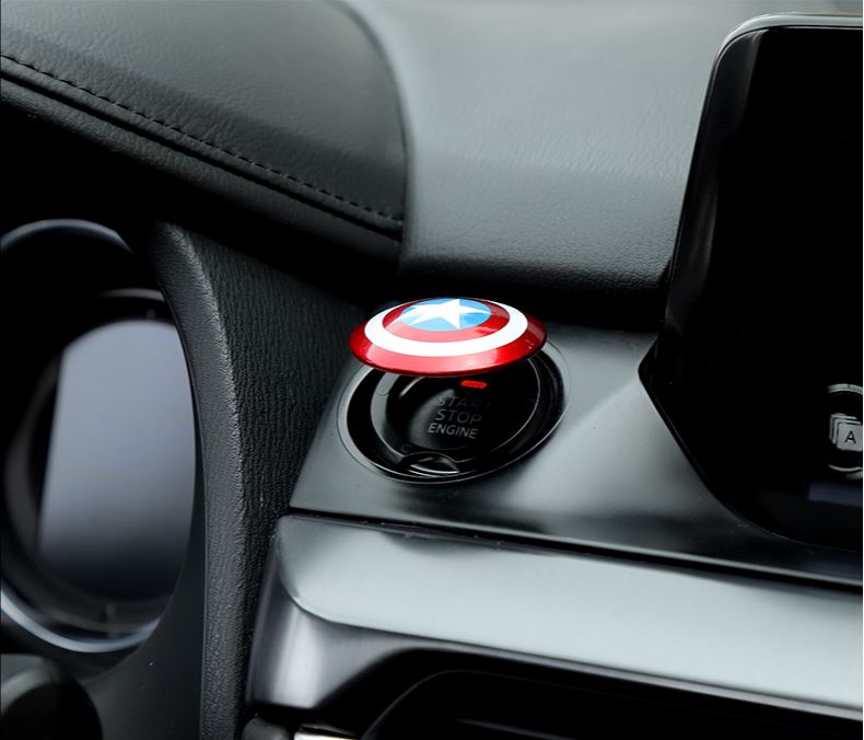 Marvel Captain America Car One-button Start Button Decorative Protective Cover Stickers Ignition Device Switch Decorative