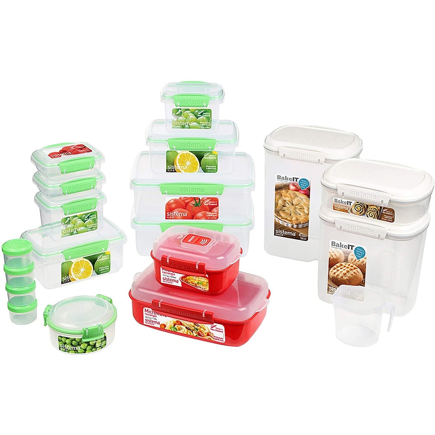 Kitchen Storage Solutions Starter Pack, 18 Containers with Lids, Lunch Boxes, Meal Prep Containers, Pantry Storage, Microwave Steamers and BPA-Free