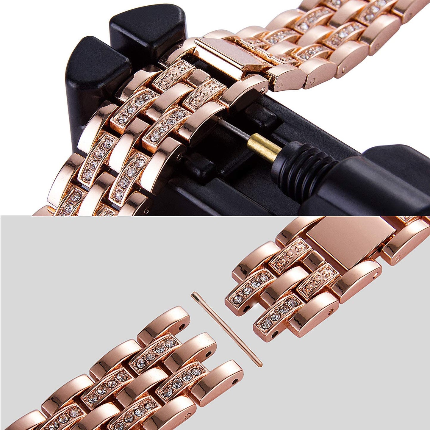 VIQIV Bling Bands for Compatible Apple Watch Band 38mm 40mm 42mm 44mm iWatch Series  Womens Elegant Slim Crystal Diamond Jewelry Metal Wristband Strap