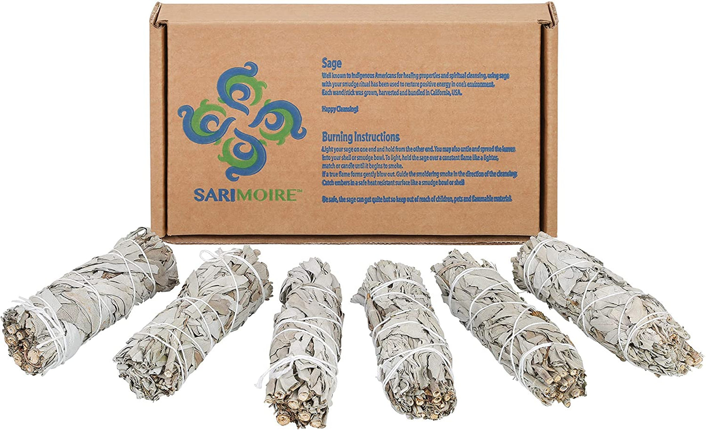 Sarimoire White Sage Smudge Sticks - 6-4" Sage Bundles - Perfect Sage Stick Smudge Sticks Smudging Kit Replenishment