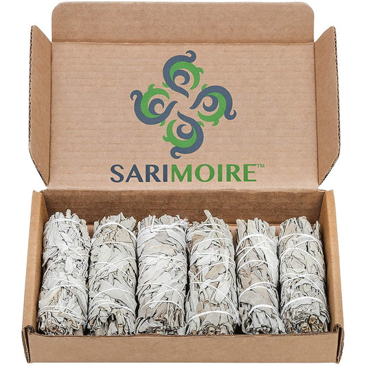 Sarimoire White Sage Smudge Sticks - 6-4" Sage Bundles - Perfect Sage Stick Smudge Sticks Smudging Kit Replenishment